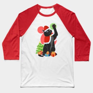CHRISTMAS BLACK CAT Baseball T-Shirt